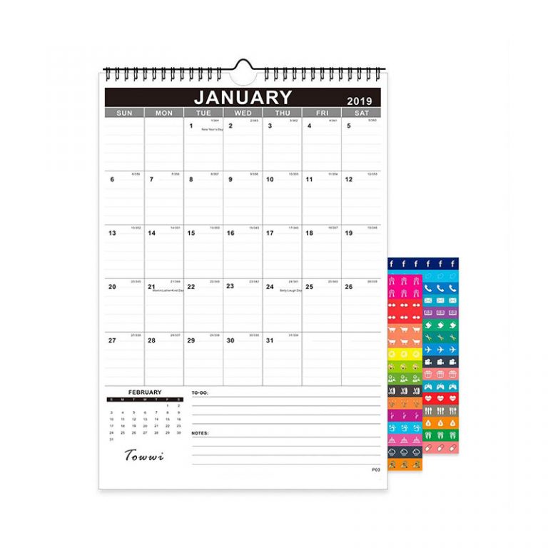 Spiral Bound Paper Board Wall Calendar Printing custom book printing