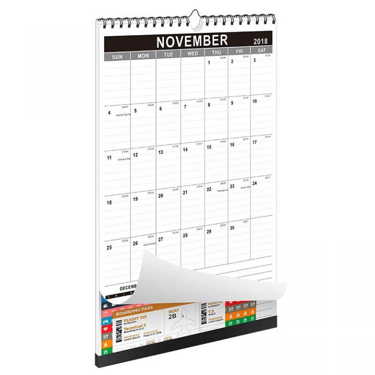 Spiral Bound Paper Board Wall Calendar Printing custom book printing